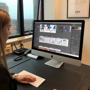 Designer working on a brand identity design