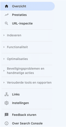 Google search console uitleg: verschillende onderdelen in GSC