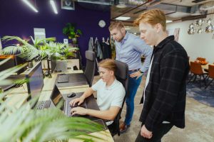 Colleagues reviewing the Google Core Update