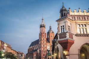 St. Mary’s Basilica and the Cloth Hall on the Main Market Square in Kraków